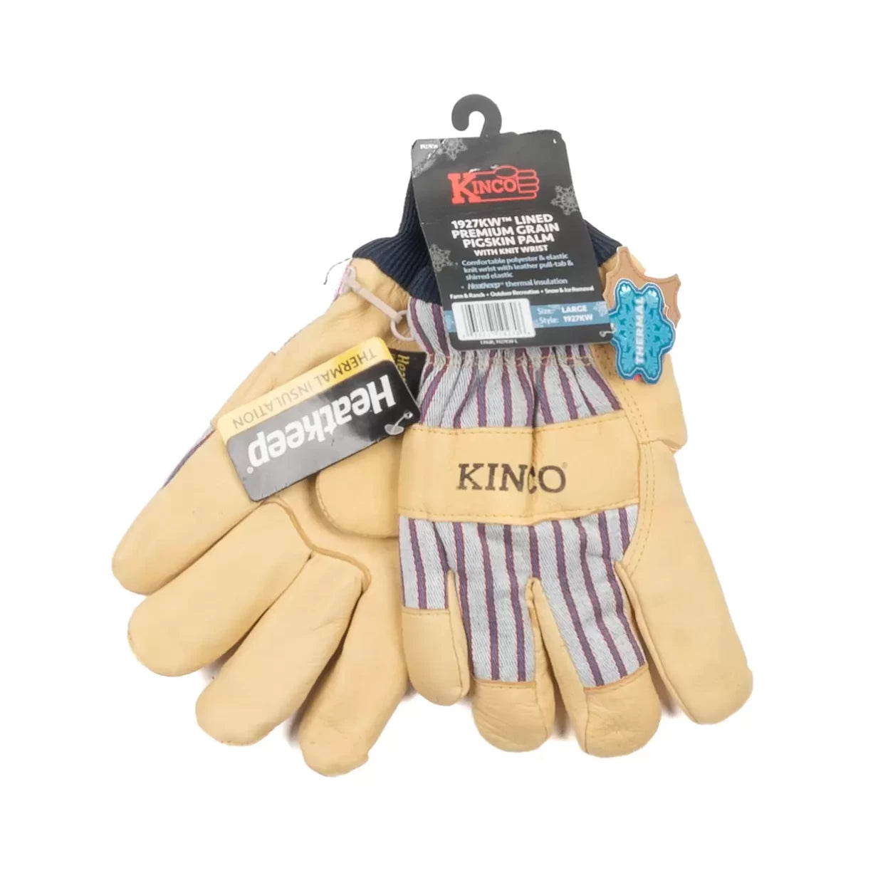 Kinco 1927KW Lined Premium Grain Pigskin Palm with Knit Wrist Glove - Men's