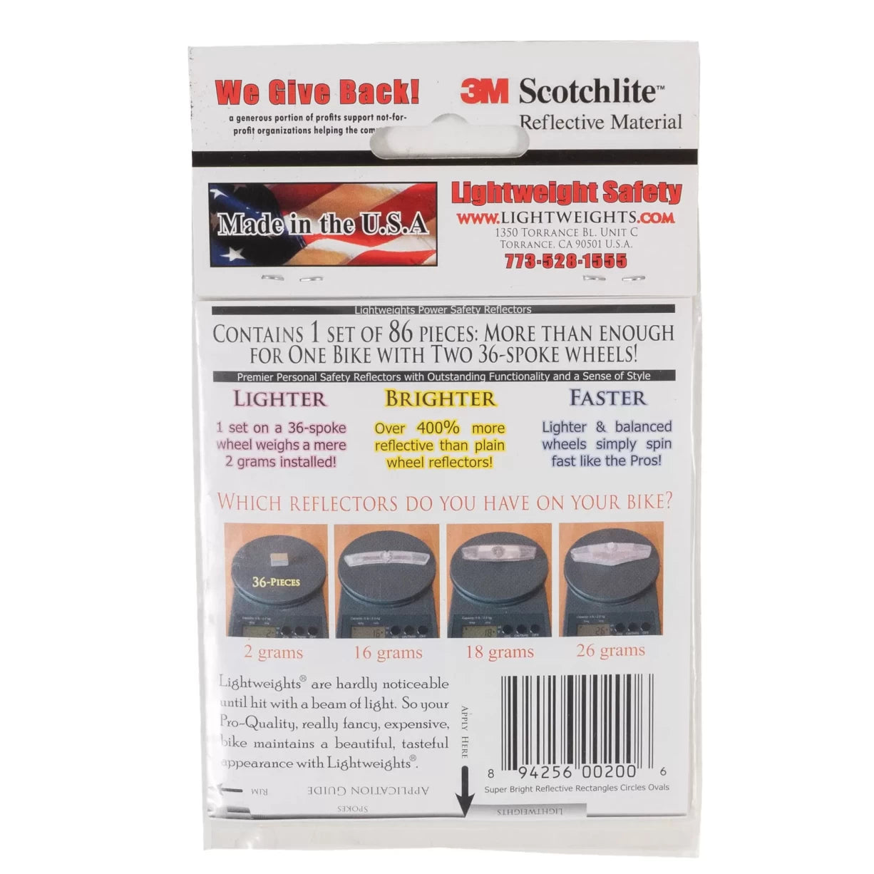 Lightweights Power Reflectors for Wheels 86pc. Set