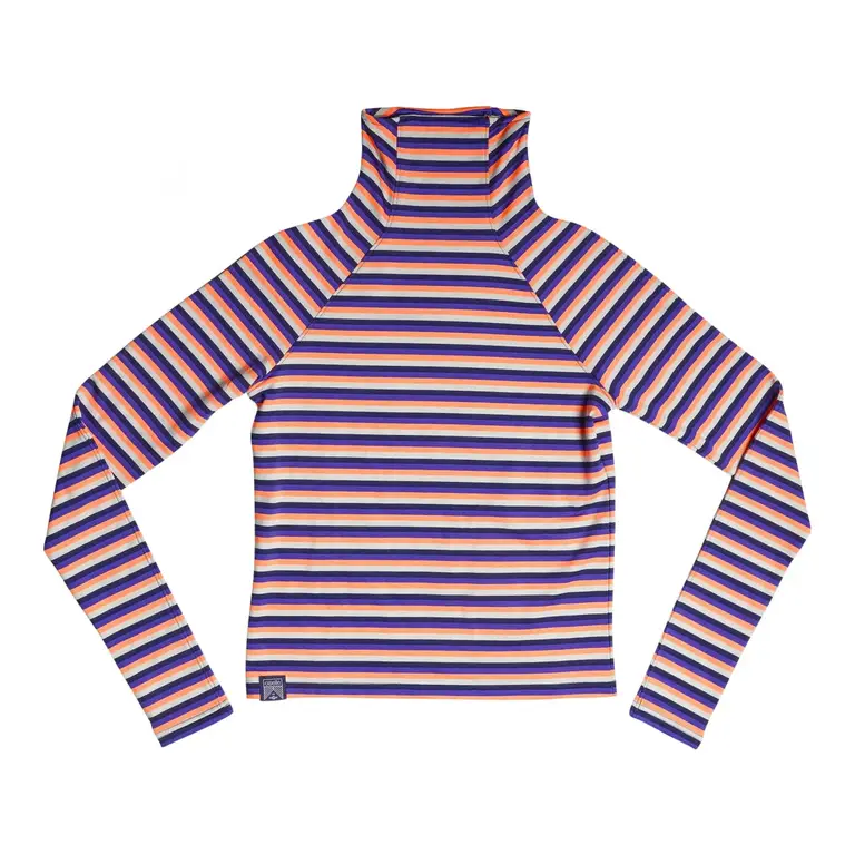 Oiselle Big Stripe Mock Neck Top