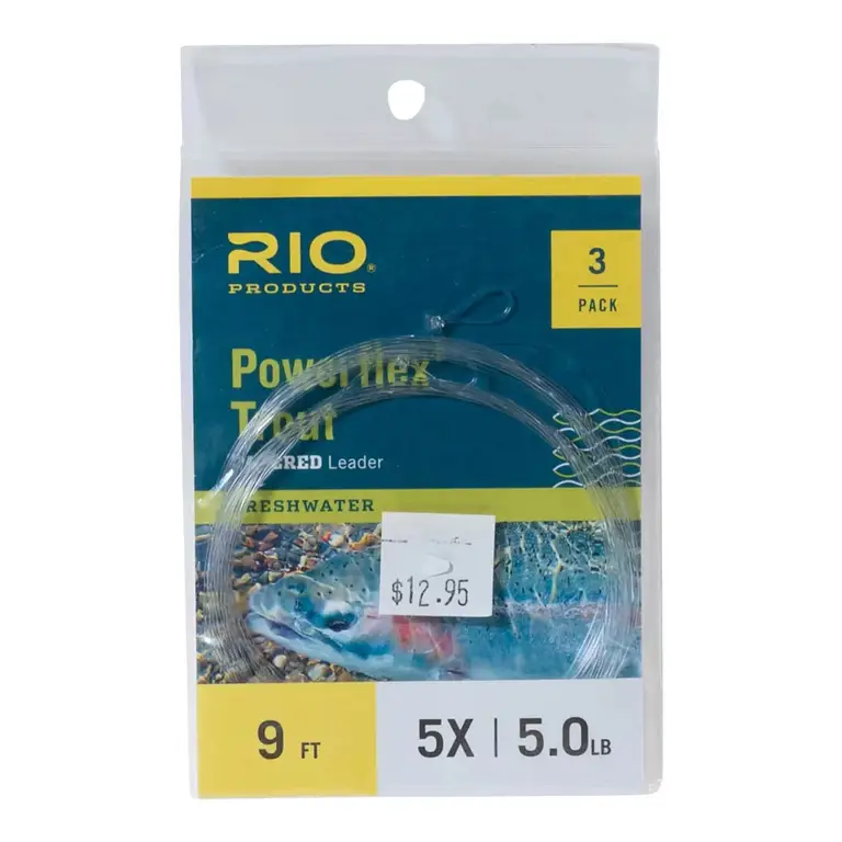 RIO Powerflex Trout Tapered Leaders - 9'~ 5x5 - 3 Pack