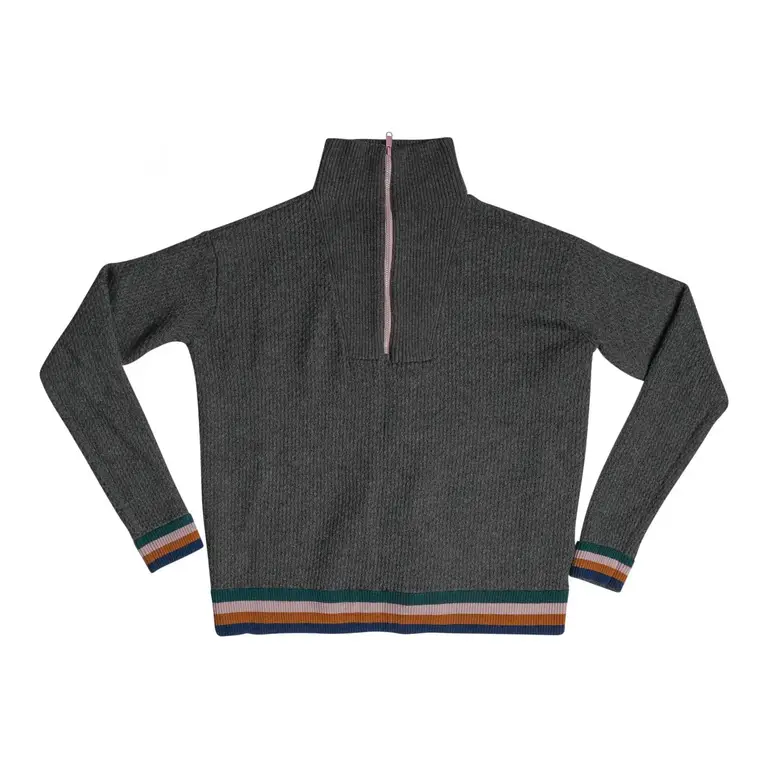 TITLE NINE Woolicious Waffle 1/4 Zip Sweater
